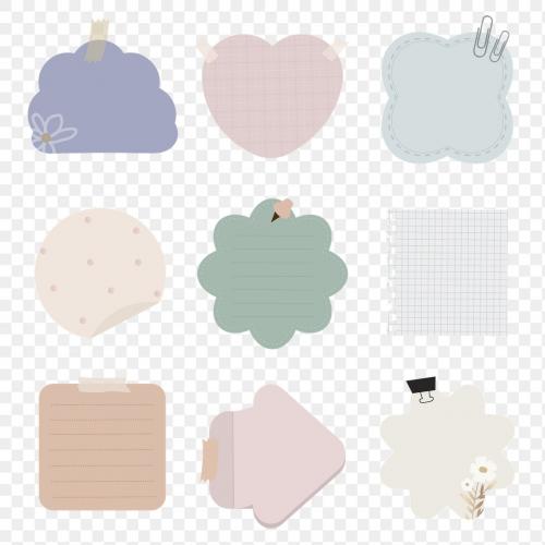 Set of notepaper on transparent - 1233173