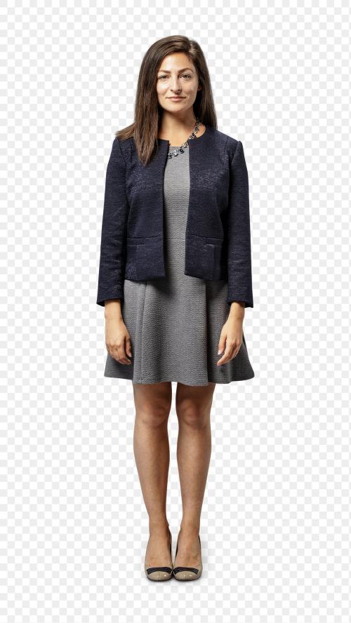 Happy businesswoman standing transparent png - 2020033