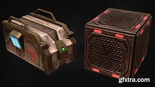 Sci Fi Cargo Bay VR / AR / Low-Poly 3D model