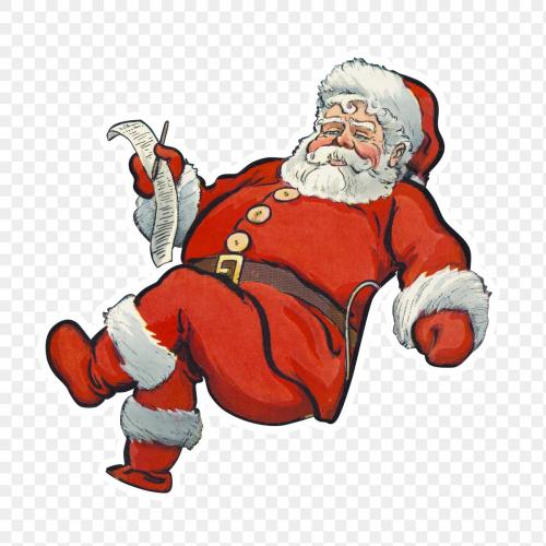 Santa Claus with a list on his hand sticker transparent png - 1232933