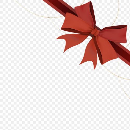 Red ribbon bow element transparent png - 1234197