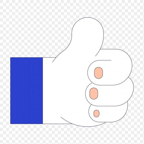 Thumbs up like icon on transparent vector - 2017977