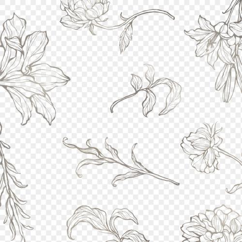 Gold floral outline background transparent png - 2019680