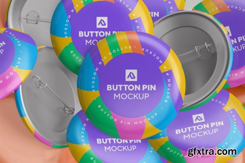 CreativeMarket - Glossy Circle Button Pin Badge Mockup Set 5000076