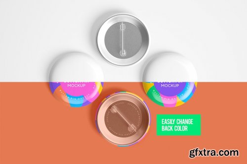 CreativeMarket - Glossy Circle Button Pin Badge Mockup Set 5000076