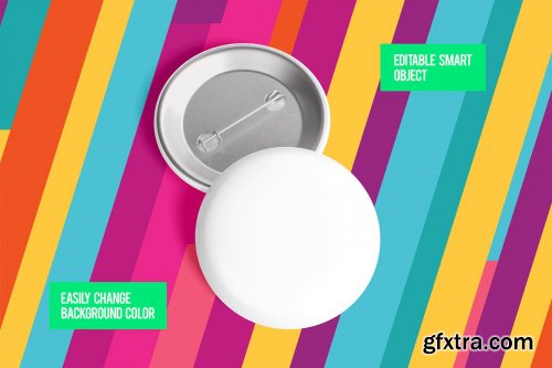 CreativeMarket - Glossy Circle Button Pin Badge Mockup Set 5000076