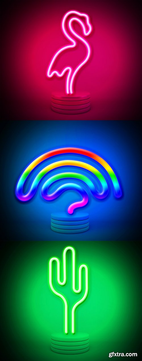 Neon Lamp Effect Mockup 354401573