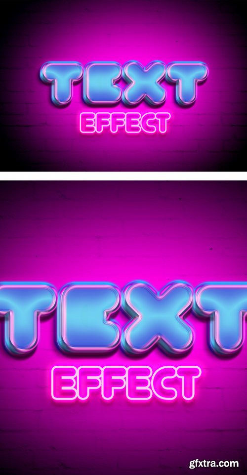 Neon Block Style Text Effect Mockup 354401646