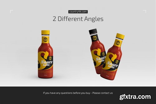 CreativeMarket - Glass Tomato Sauce Bottle Mockup Set 4998075