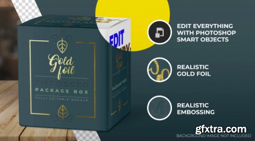 Gold foil box mockup