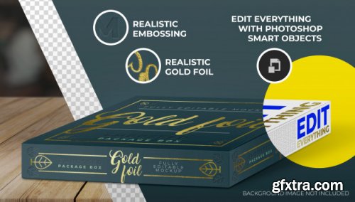 Gold foil box mockup