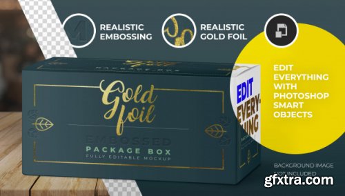 Gold foil box mockup