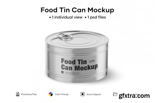 CreativeMarket - Glossy Food Can Mockup 5004937