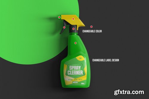 Spray Cleaner Bottle Mockup