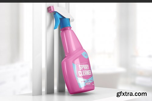 Spray Cleaner Bottle Mockup