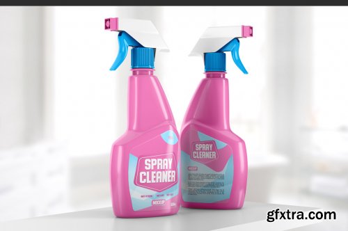 Spray Cleaner Bottle Mockup