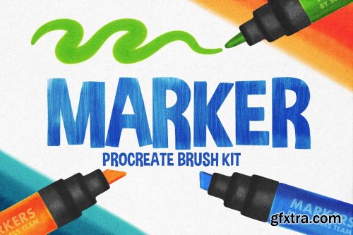 CreativeMarket - MARKER BRUSHES FOR PROCREATE 5 5001452