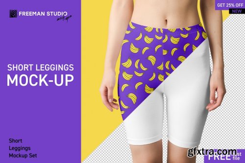 CreativeMarket - Short Leggings Mock-Up Set 4598590