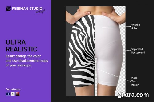 CreativeMarket - Short Leggings Mock-Up Set 4598590