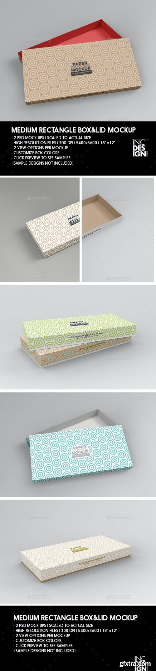 GraphicRiver - Medium Rectangular Paper Box and Lid Packaging Mockup 26651000
