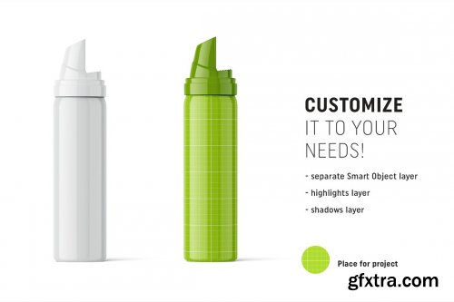 CreativeMarket - Glossy cosmetic bottle mockup 4855592