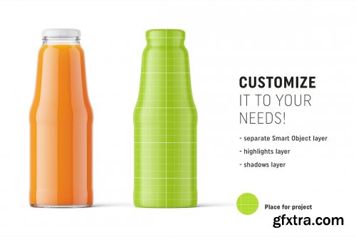 CreativeMarket - Carrot juice bottle mockup 4854006