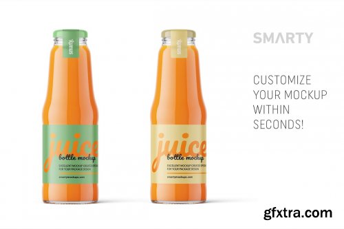 CreativeMarket - Carrot juice bottle mockup 4854006