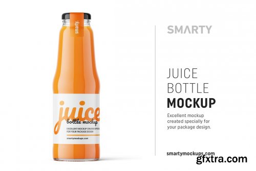 CreativeMarket - Carrot juice bottle mockup 4854006