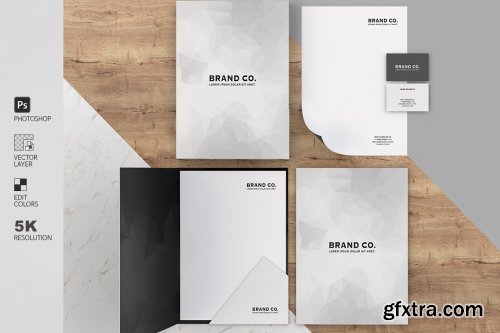 CreativeMarket - Brand Stationery Top Mockup 4582562