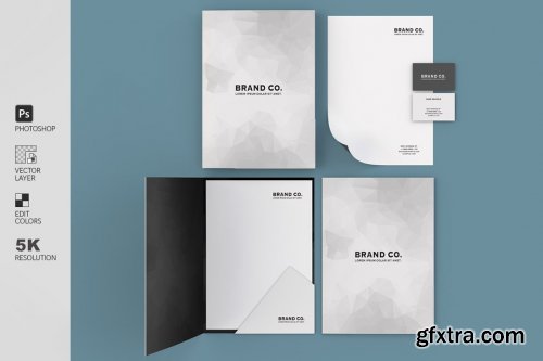 CreativeMarket - Brand Stationery Top Mockup 4582562