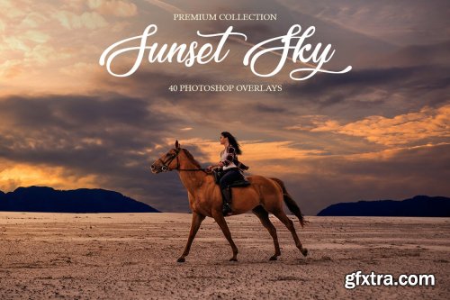 CreativeMarket - Sunset Sky Photoshop Overlays 4740631