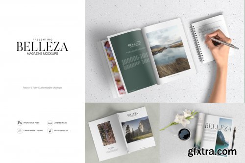 Belleza - A4 Magazine Mockups Pack