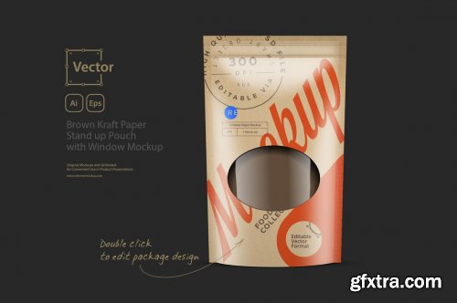 CreativeMarket - Kraft Stand up Pouch with Window 5045363