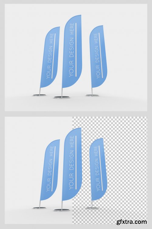 Advertising Flag Mockup with Editable Background 