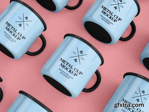 CreativeMarket - Enamel Mug and Coffee Cup Mockups Set 5050333