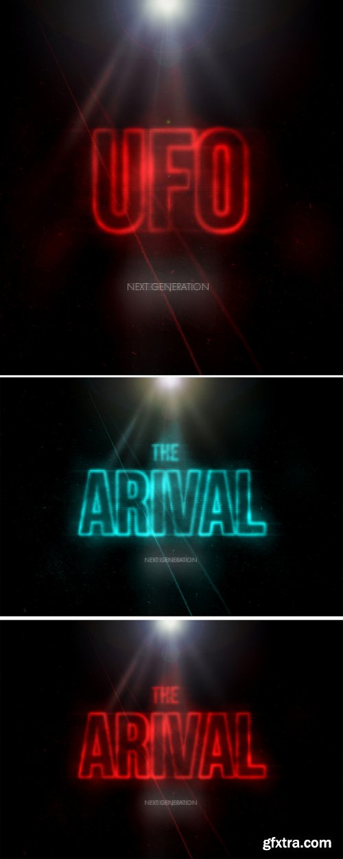 UFO Thriller Sci-Fi Text Effect Mockup 356998247