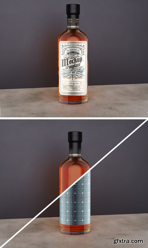 Whiskey Glass Bottle Mockup 356983408