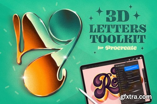 CreativeMarket - 3D Letters Toolkit for Procreate 4904895