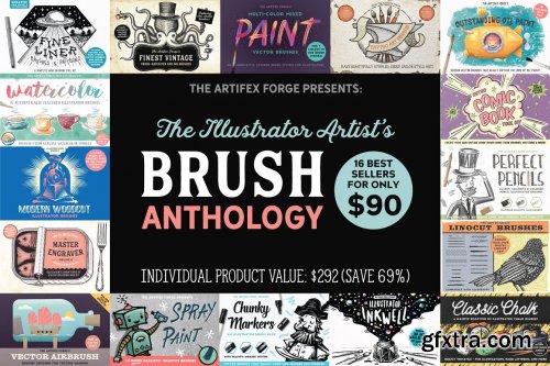 CreativeMarket - Illustrator Artist's Brush Anthology 5030812