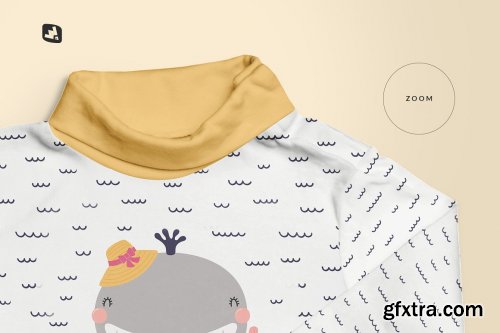 CreativeMarket - Toddler Turtle Neck Tshirt Mockup 4590955