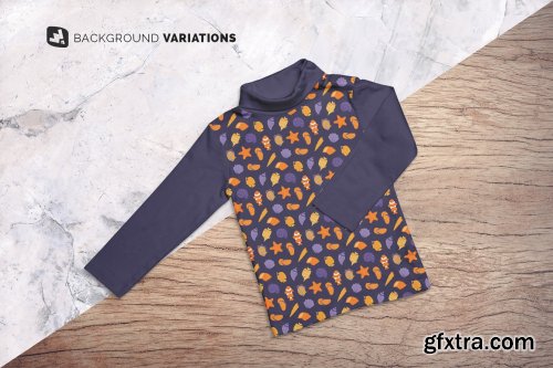 CreativeMarket - Toddler Turtle Neck Tshirt Mockup 4590955