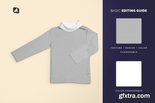 CreativeMarket - Toddler Turtle Neck Tshirt Mockup 4590955