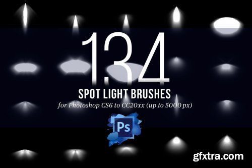 CreativeMarket - 134 Spotlight Brushes for Photoshop 4445949