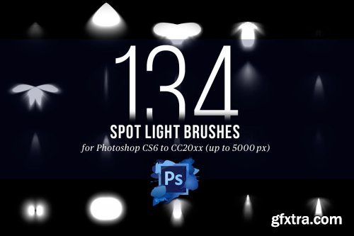 CreativeMarket - 134 Spotlight Brushes for Photoshop 4445949