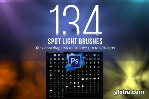 CreativeMarket - 134 Spotlight Brushes for Photoshop 4445949