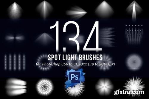 CreativeMarket - 134 Spotlight Brushes for Photoshop 4445949