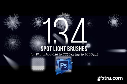 CreativeMarket - 134 Spotlight Brushes for Photoshop 4445949