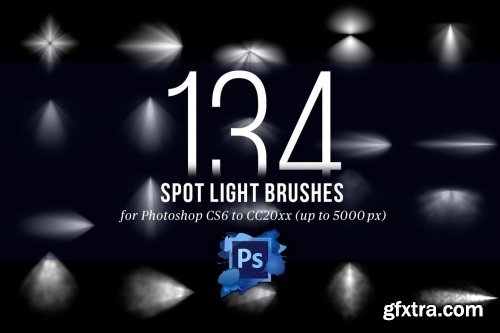 CreativeMarket - 134 Spotlight Brushes for Photoshop 4445949