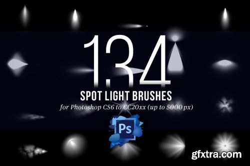 CreativeMarket - 134 Spotlight Brushes for Photoshop 4445949