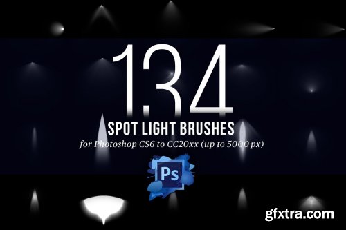 CreativeMarket - 134 Spotlight Brushes for Photoshop 4445949